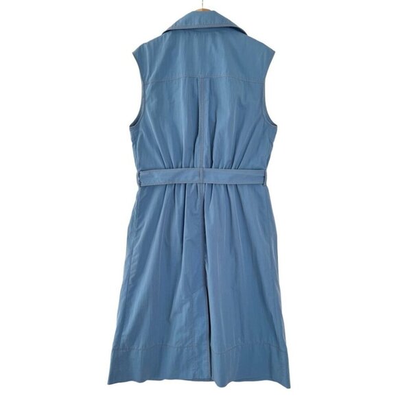 Rejina Pyo Astrid Trench Cornflower Blue Double Breast Sleeveless Midi Dress - Picture 8 of 14